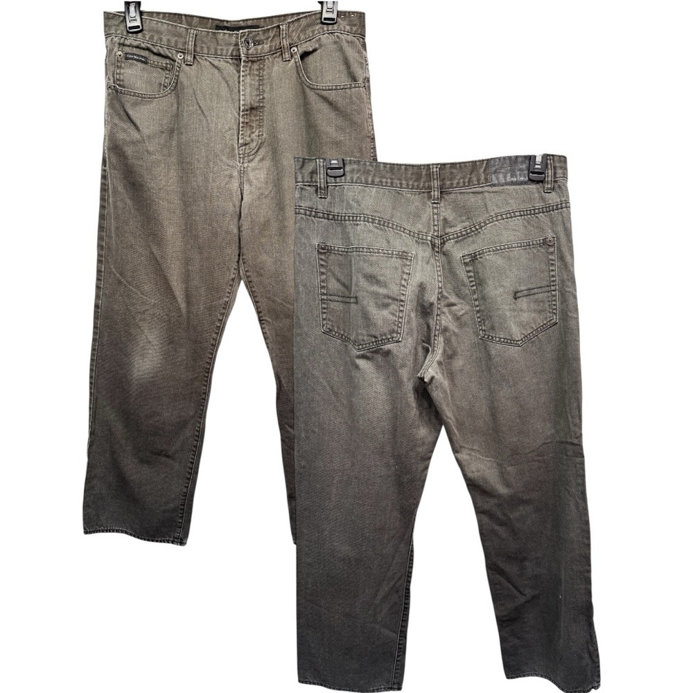 Calvin Klein Men’s Gray Denim Jeans Relaxed Fit Straight Leg 34x30